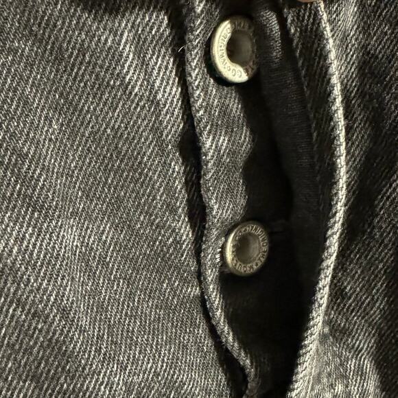 Moussy Vintage Distressed Button Fly Denim‎ black Mini Skirt Size 26 / 2 - Picture 6 of 8